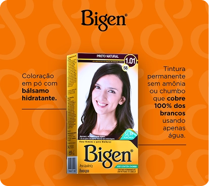 Bigen Tintura Capilar à base de água 1.01 Preto Natural